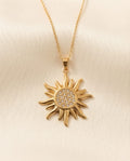 Collana regolabile acciaio sole strass 3cm