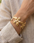 Bracciale rigido acciaio fiori
