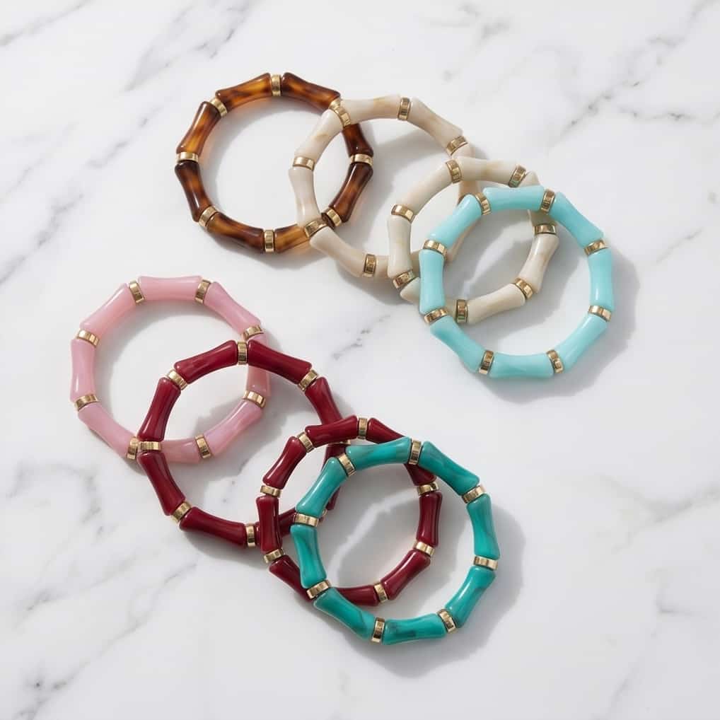 Bracciale elastico resina bamboo