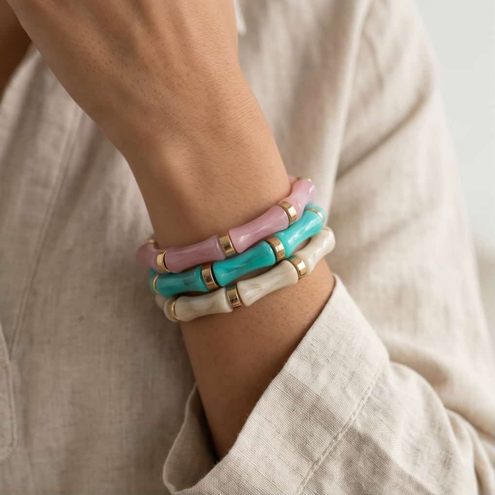 Bracciale elastico resina bamboo