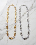 Collana regolabile acciaio rettangoli cristal