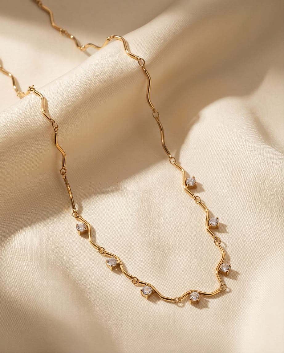 Collana regolabile acciaio zirconi