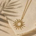 Collana regolabile acciaio sole strass 4cm