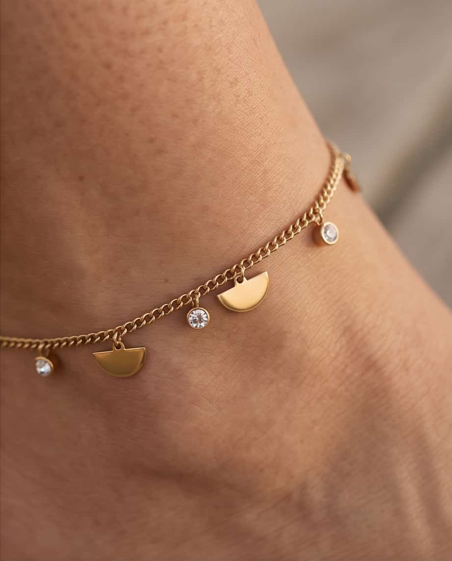Cavigliera acciaio strass