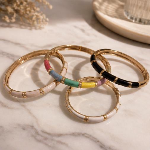 Bracciale rigido acciaio smaltato