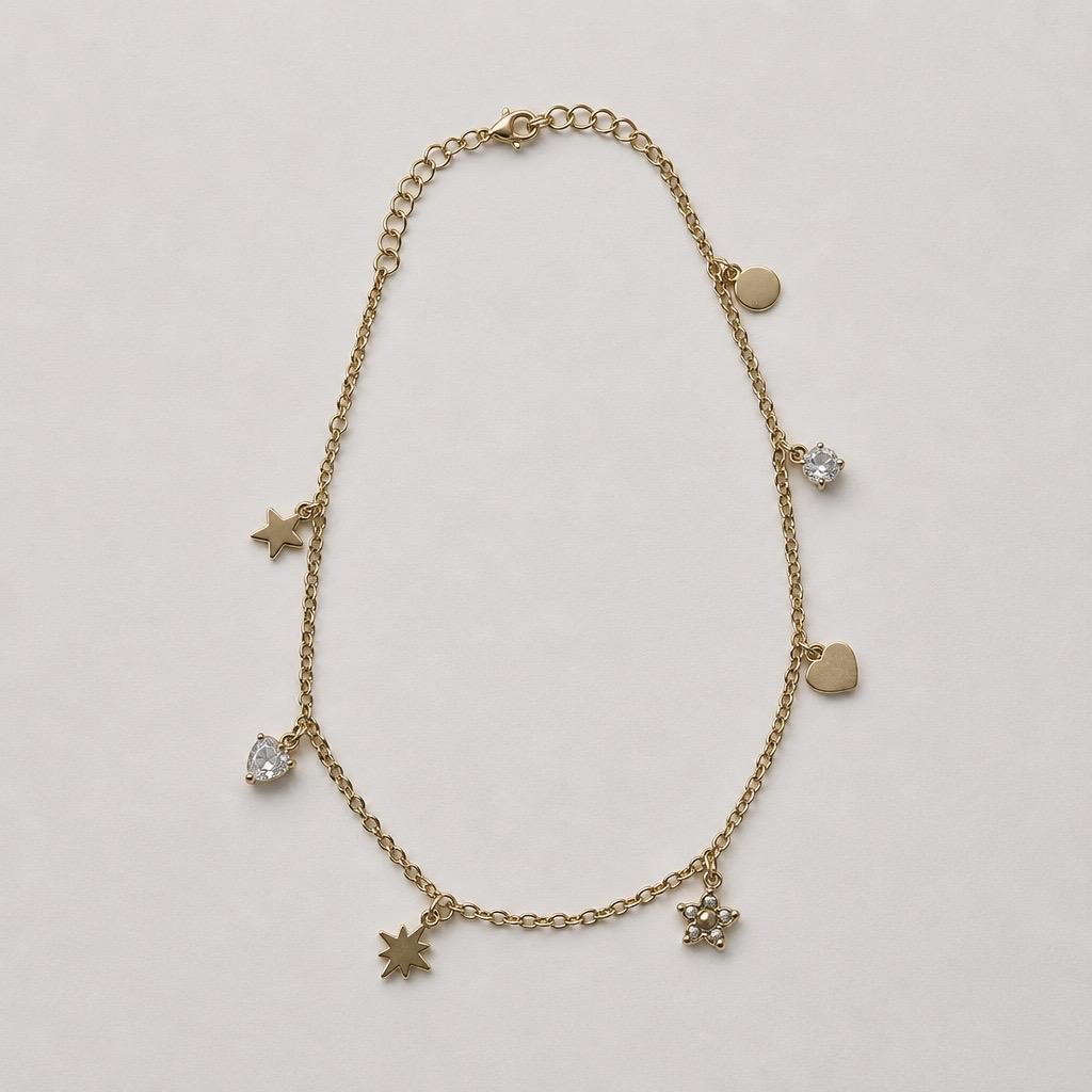 Cavigliera acciaio charms