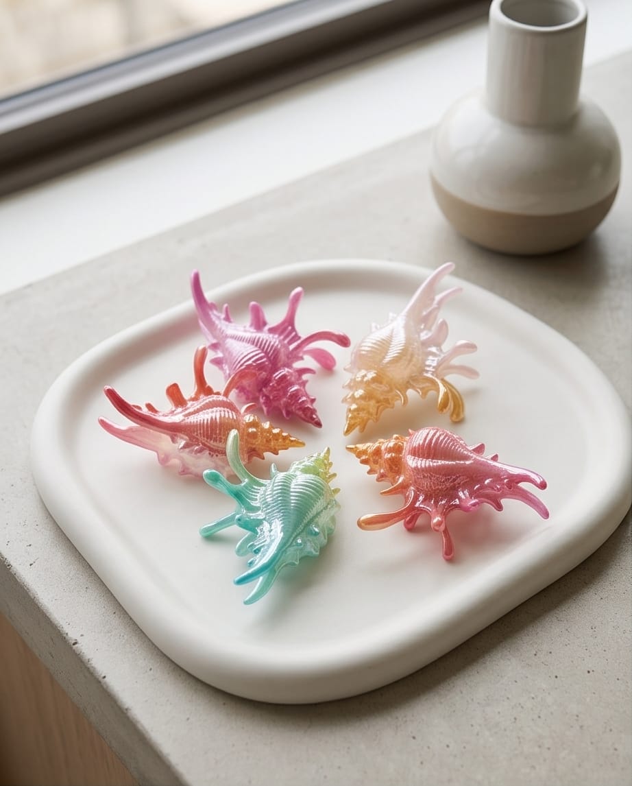 Pinza fermacapelli conchiglia 9cm 6pz assortiti