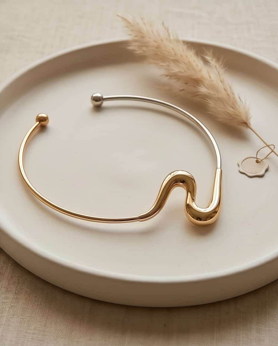Collana choker rigida onda