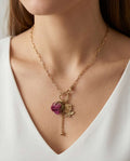 Collana regolabile acciaio fiore secco