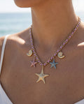 Collana regolabile acciaio cordino stella