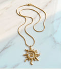 Collana regolabile acciaio sole 3.5cm