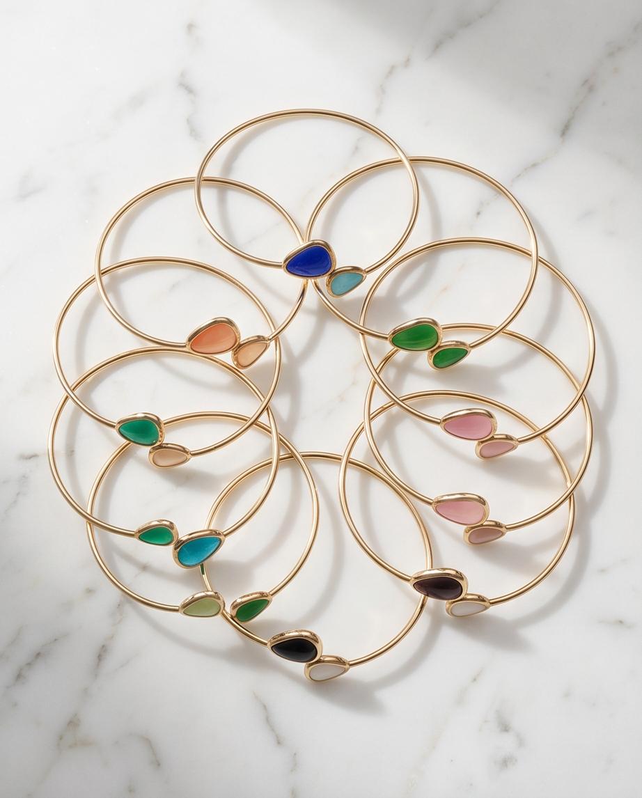Bracciale rigido acciaio occhio di gatto