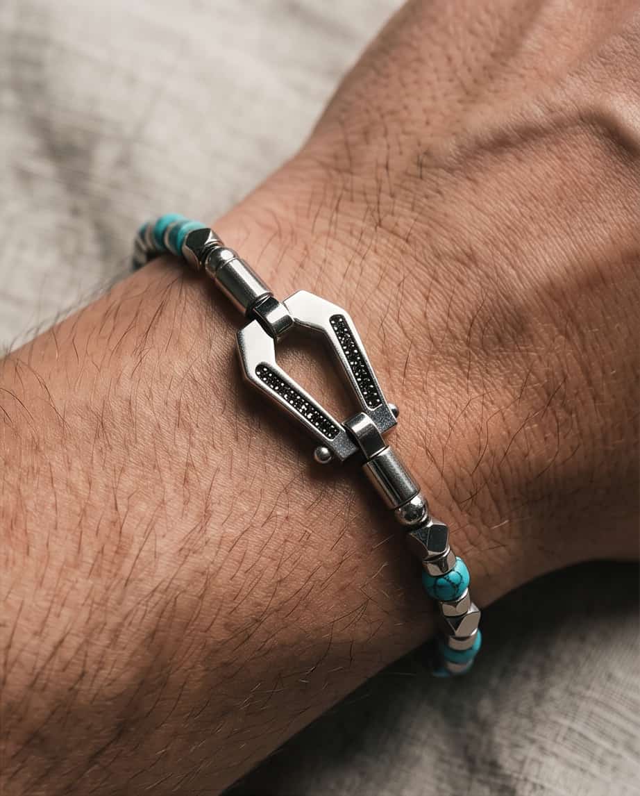 Uomo bracciale acciaio