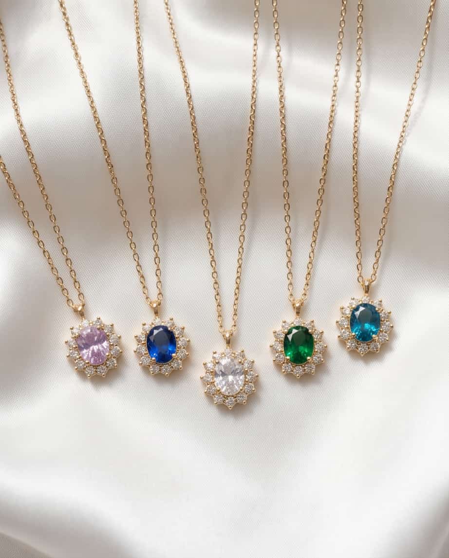 Collana regolabile acciaio ovale strass