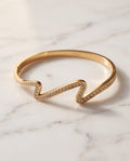 Bracciale rigido acciaio zig zag strass