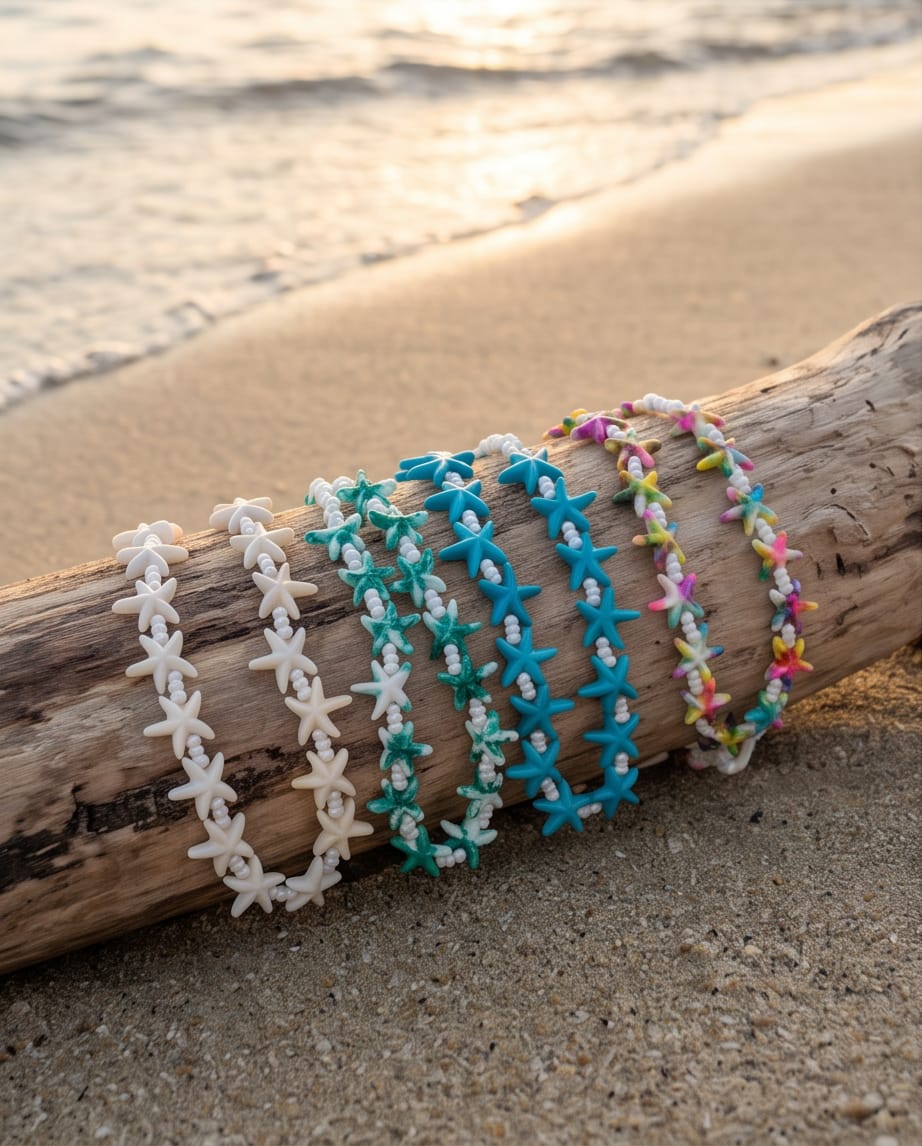 Collana regolabile stoffa stelline