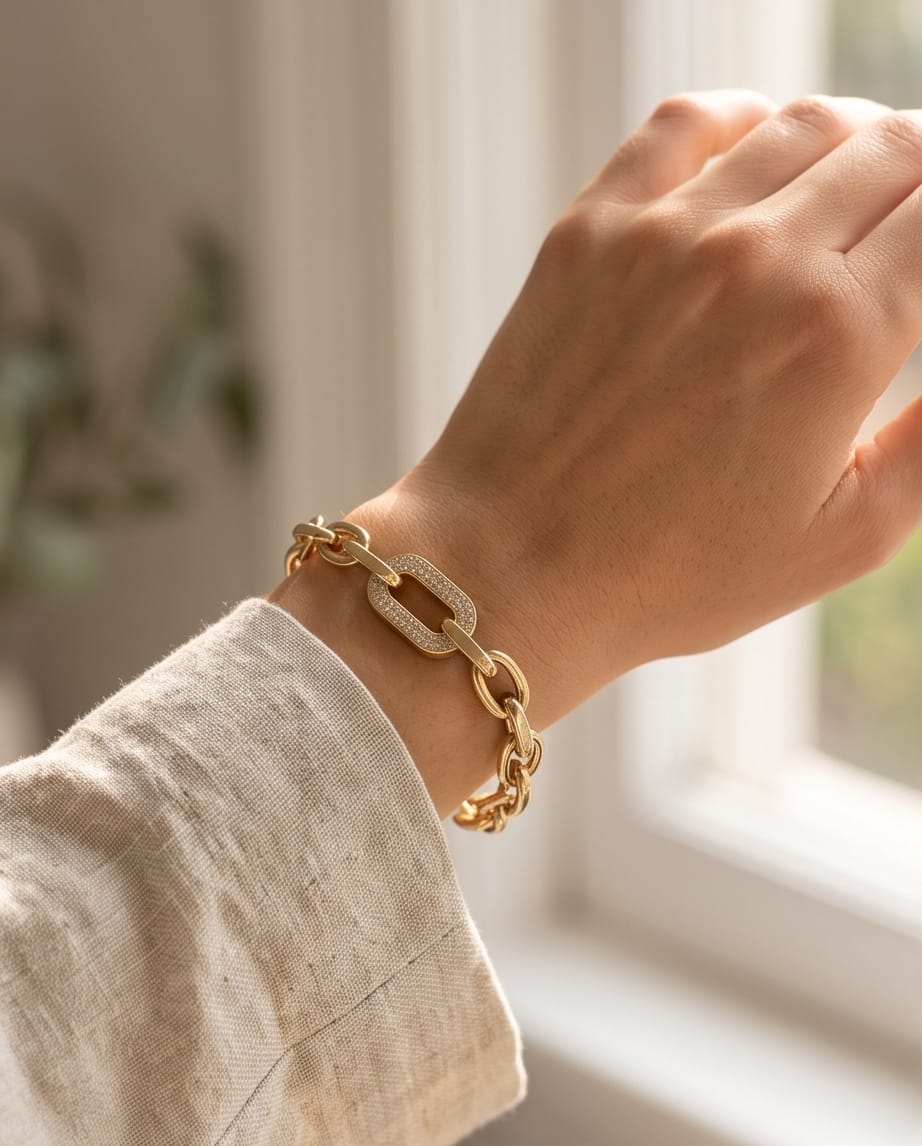 Bracciale regolabile acciaio strass