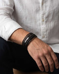 Uomo bracciale acciaio treccia 4 fili