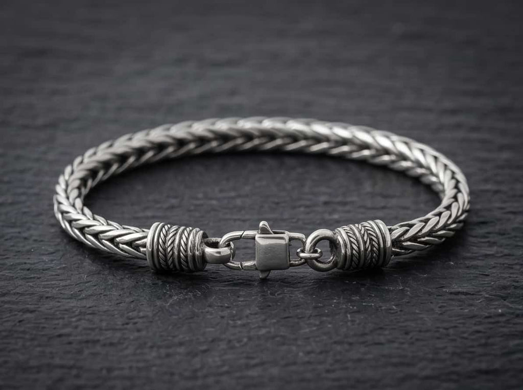 Uomo bracciale acciaio corda