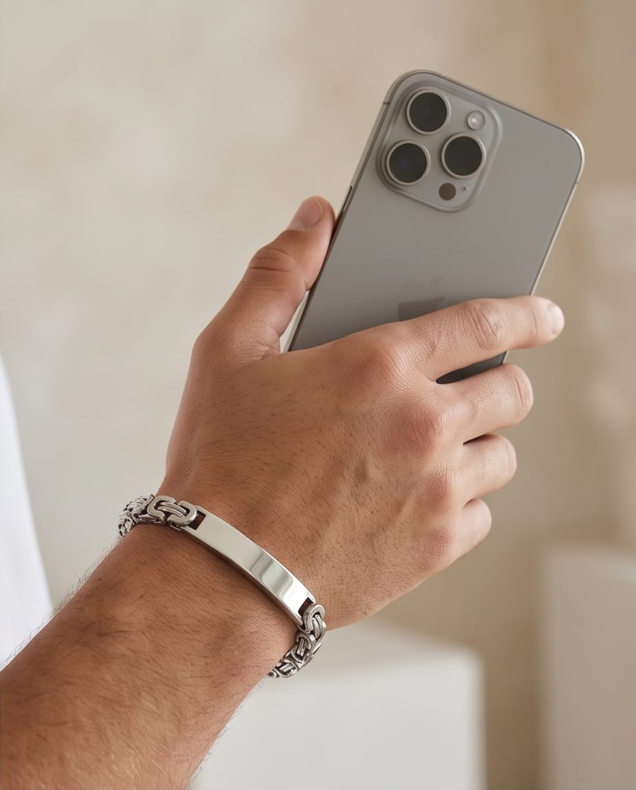 Uomo bracciale acciaio