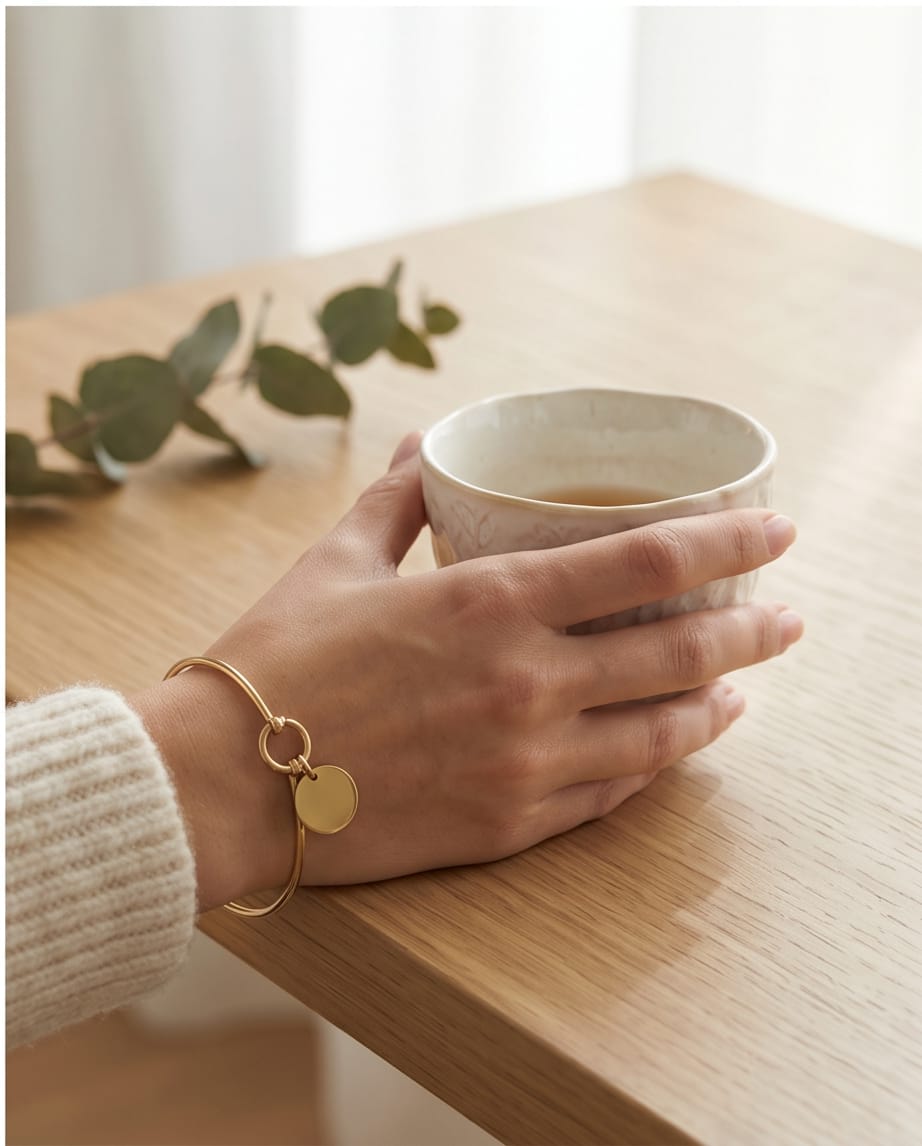 Bracciale rigido acciaio ciondolo