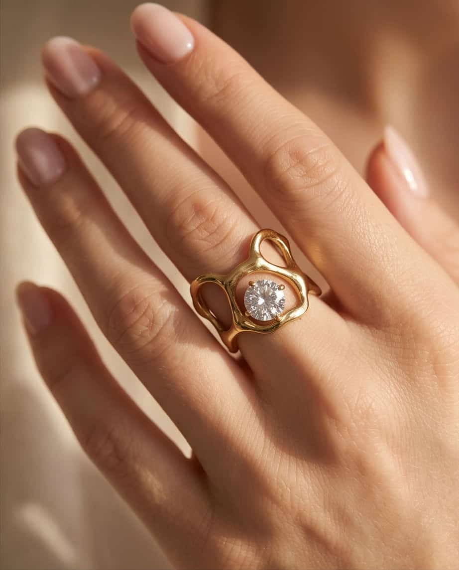 Anello acciaio punto luce