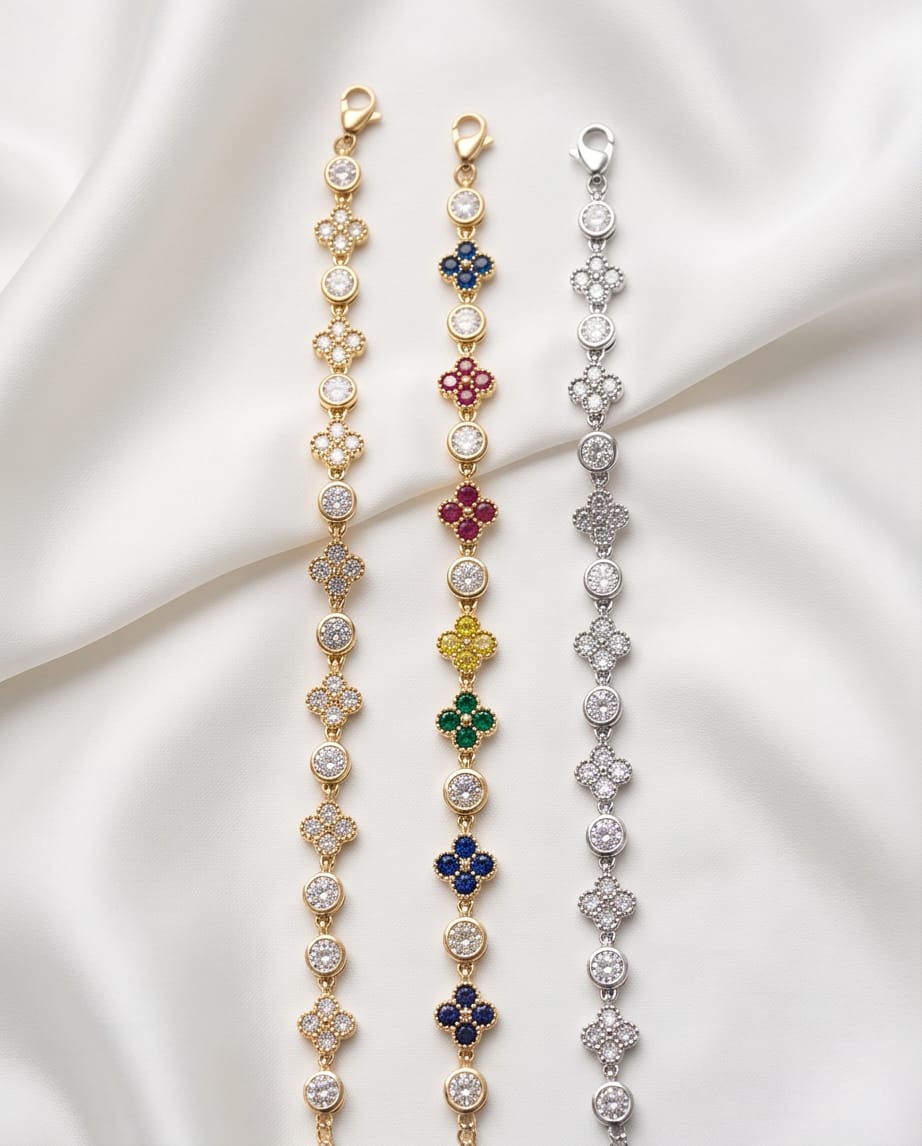 Bracciale regolabile acciaio strass
