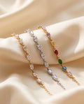 Bracciale regolabile acciaio castoni vetro