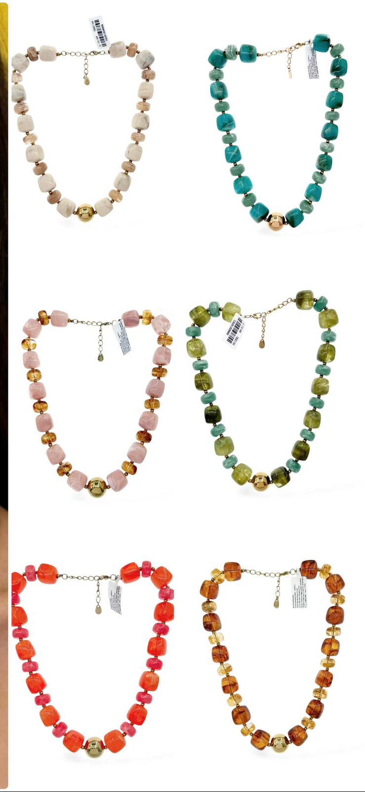 Collana regolabile acciaio resina