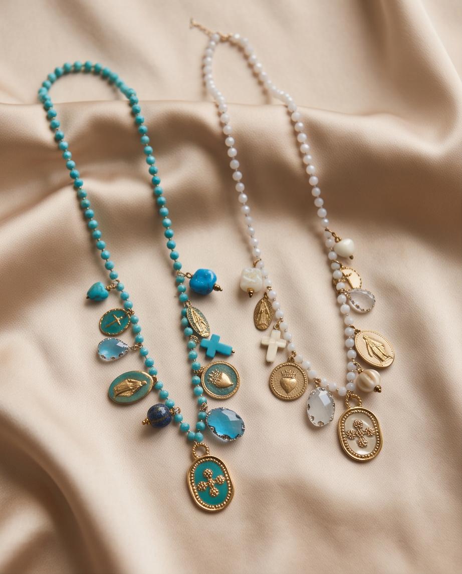 Collana regolabile acciaio charms