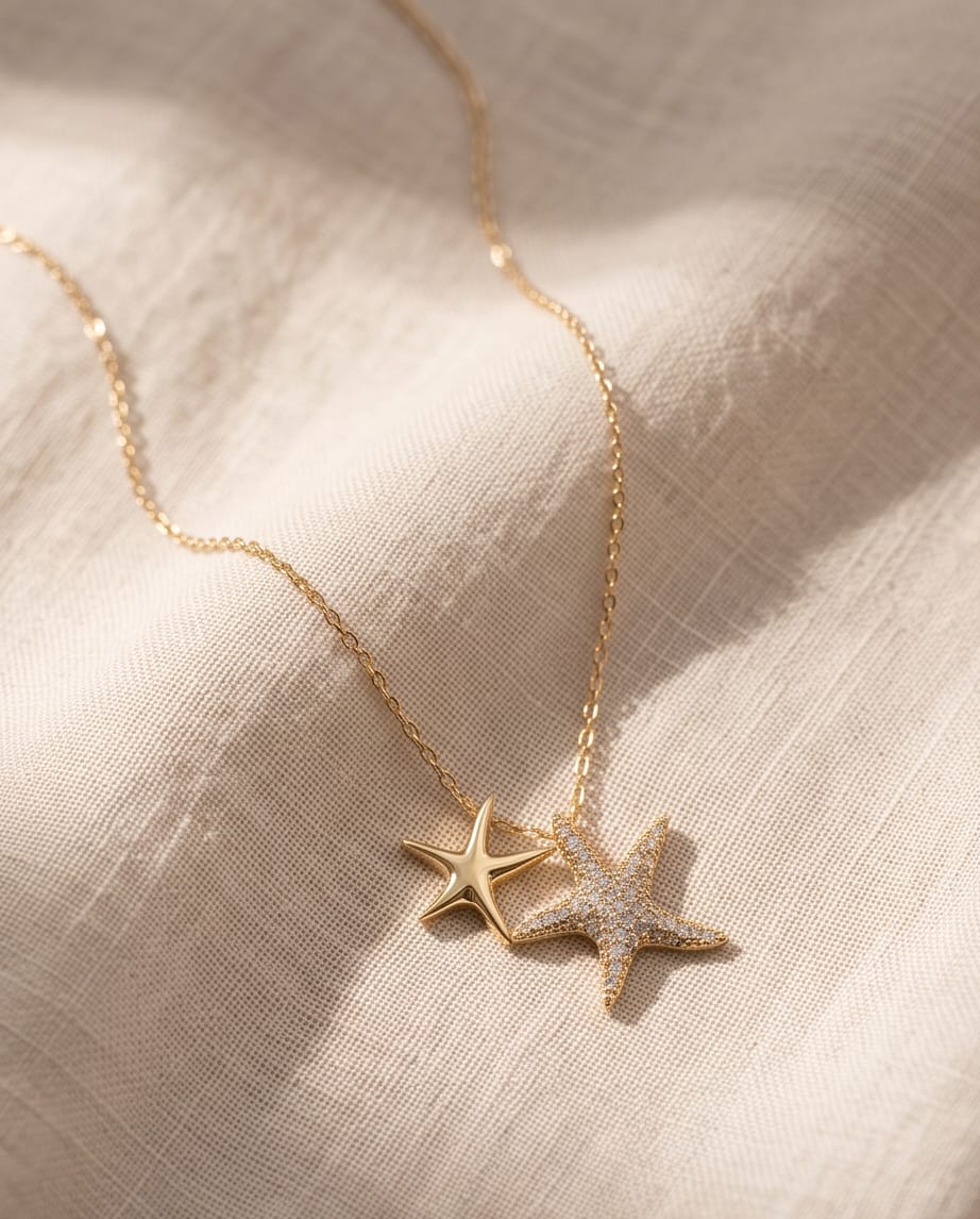 Collana regolabile acciaio stella marina