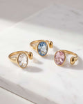 Anello acciaio pietra colorata