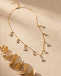 Collana regolabile acciaio gocce strass