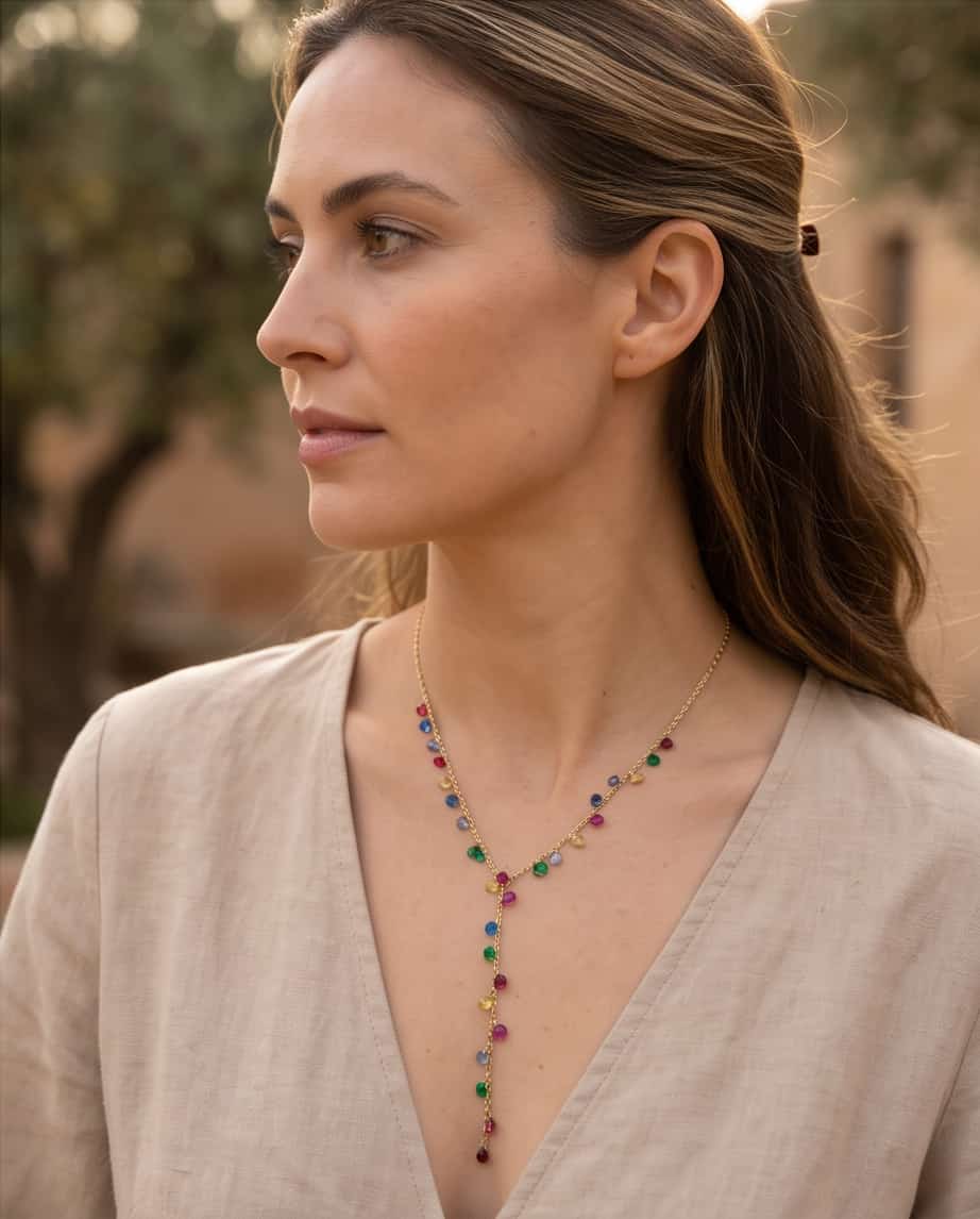 Collana regolabile acciaio cristallini
