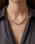 Collana regolabile acciaio punti luce
