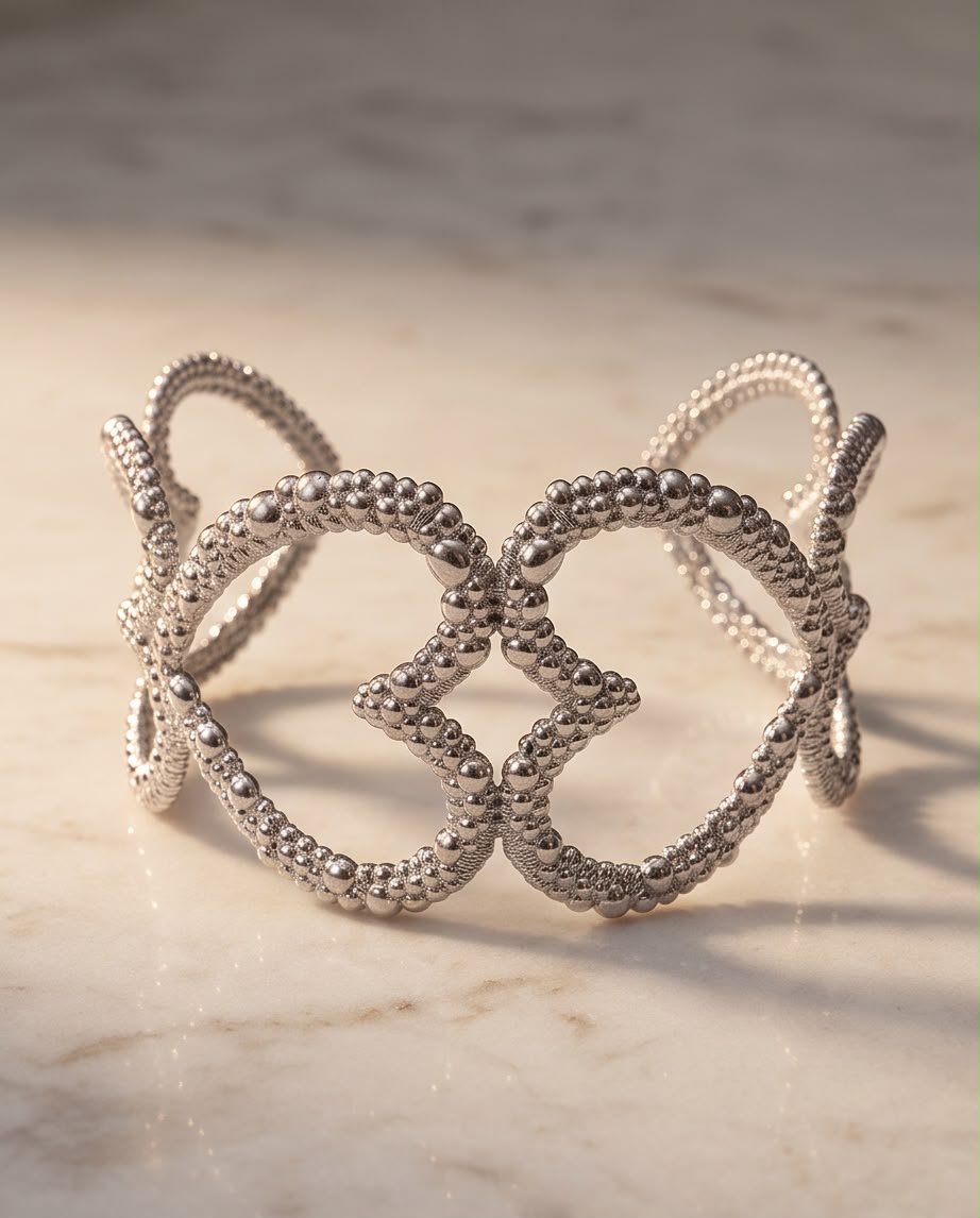 Bracciale rigido acciaio cuori