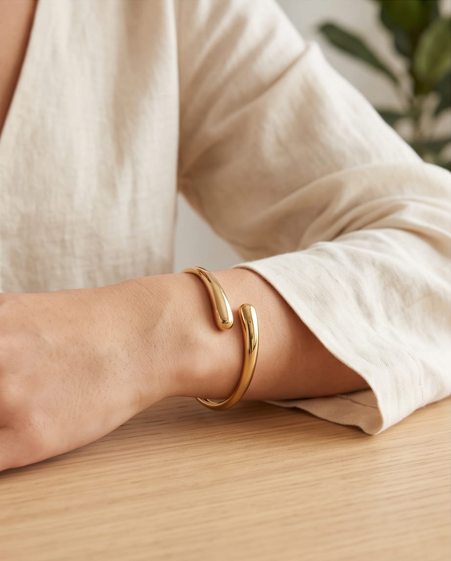 Bracciale rigido acciaio doppia goccia