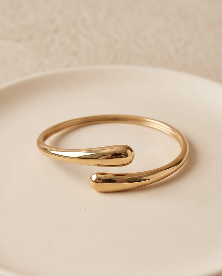 Bracciale rigido acciaio doppia goccia