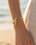 Bracciale rigido acciaio doppia stella marina