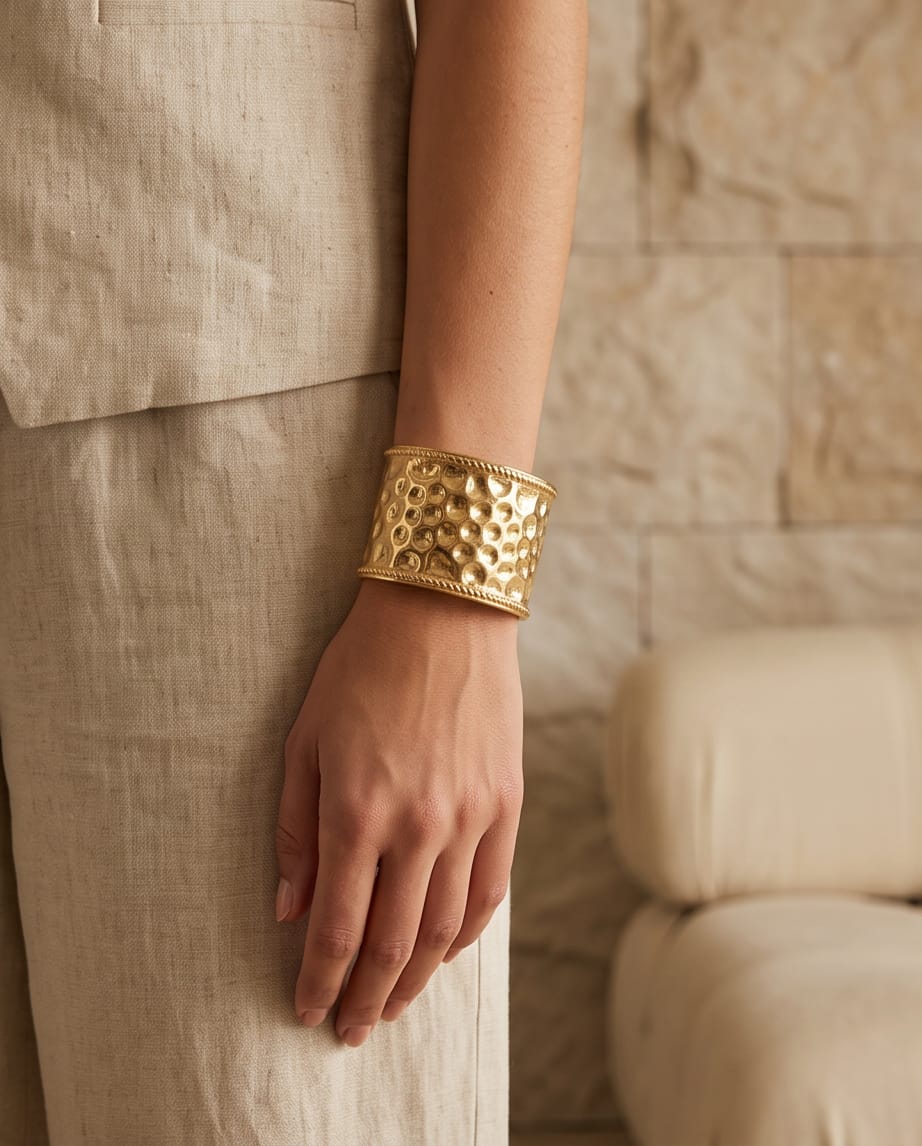 Bracciale rigido acciaio martellato