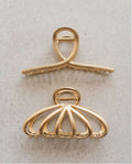 Pinza fermacapelli metallo spazzolato 10cm (2pz)