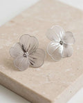 Orecchini lobo acciaio fiore traforato 4cm
