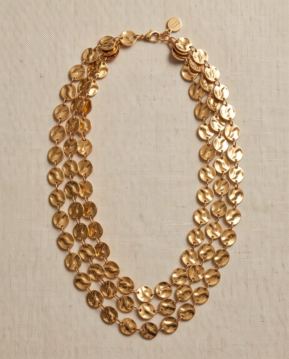 Collana regolabile acciaio 3 fili dischi