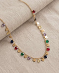 Collana regolabile acciaio cristallini cuoricini