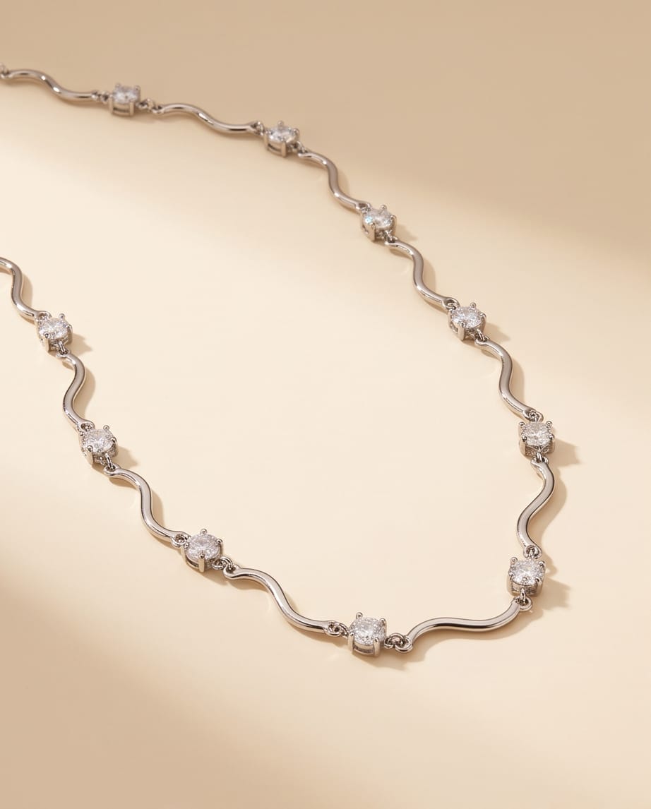 Collana regolabile acciaio zirconi