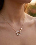 Collana regolabile acciaio cuore infinito strass