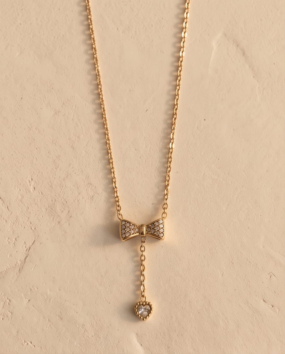 Collana regolabile acciaio fiocco cuore