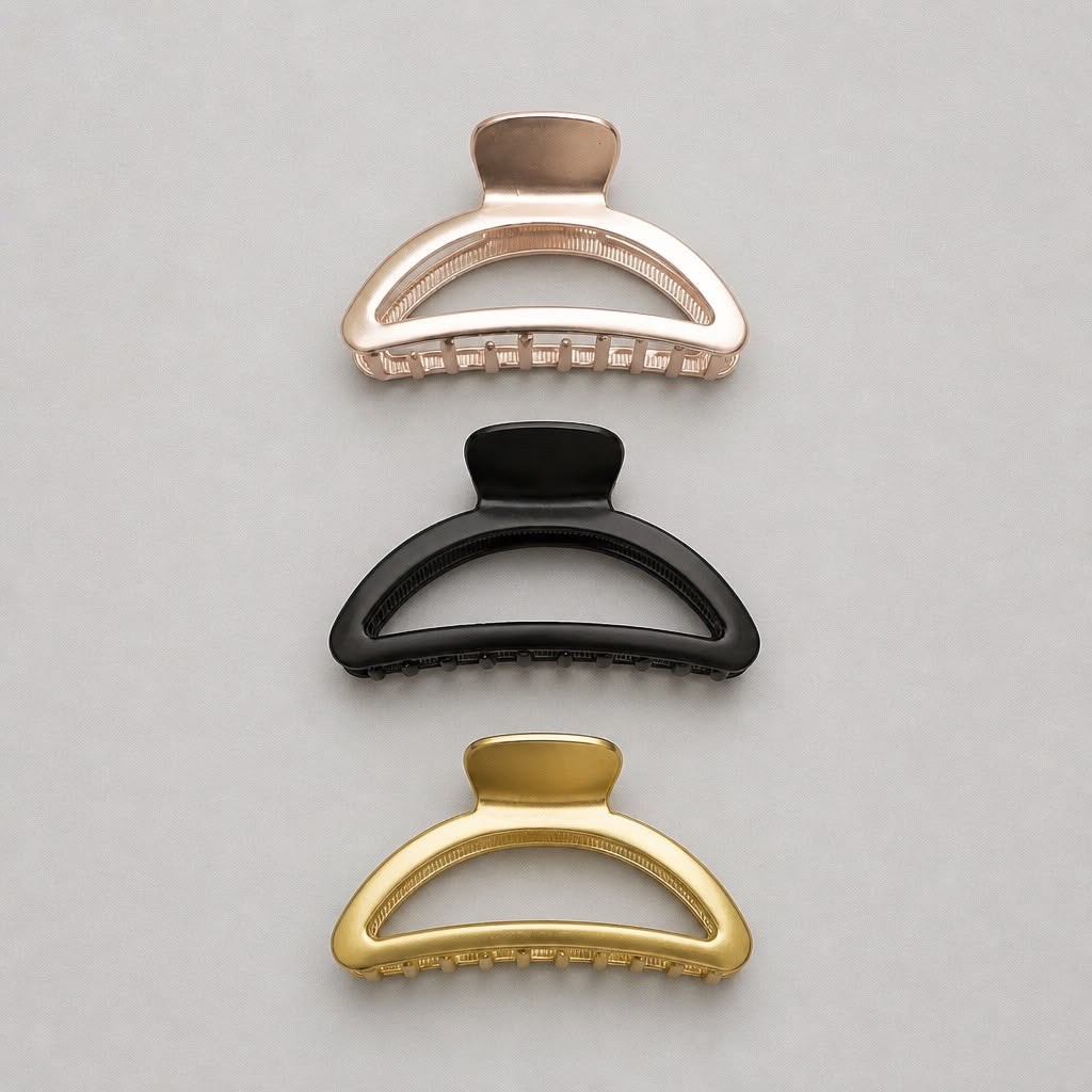 Pinza fermacapelli arco metallo 9cm (3pz)