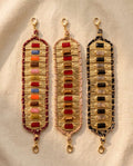 Bracciale regolabile acciaio carre pietra