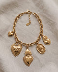Bracciale regolabile acciaio cuori sacri